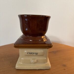 Vintage Coffee-Grinder Style Glazed Utensil Holder